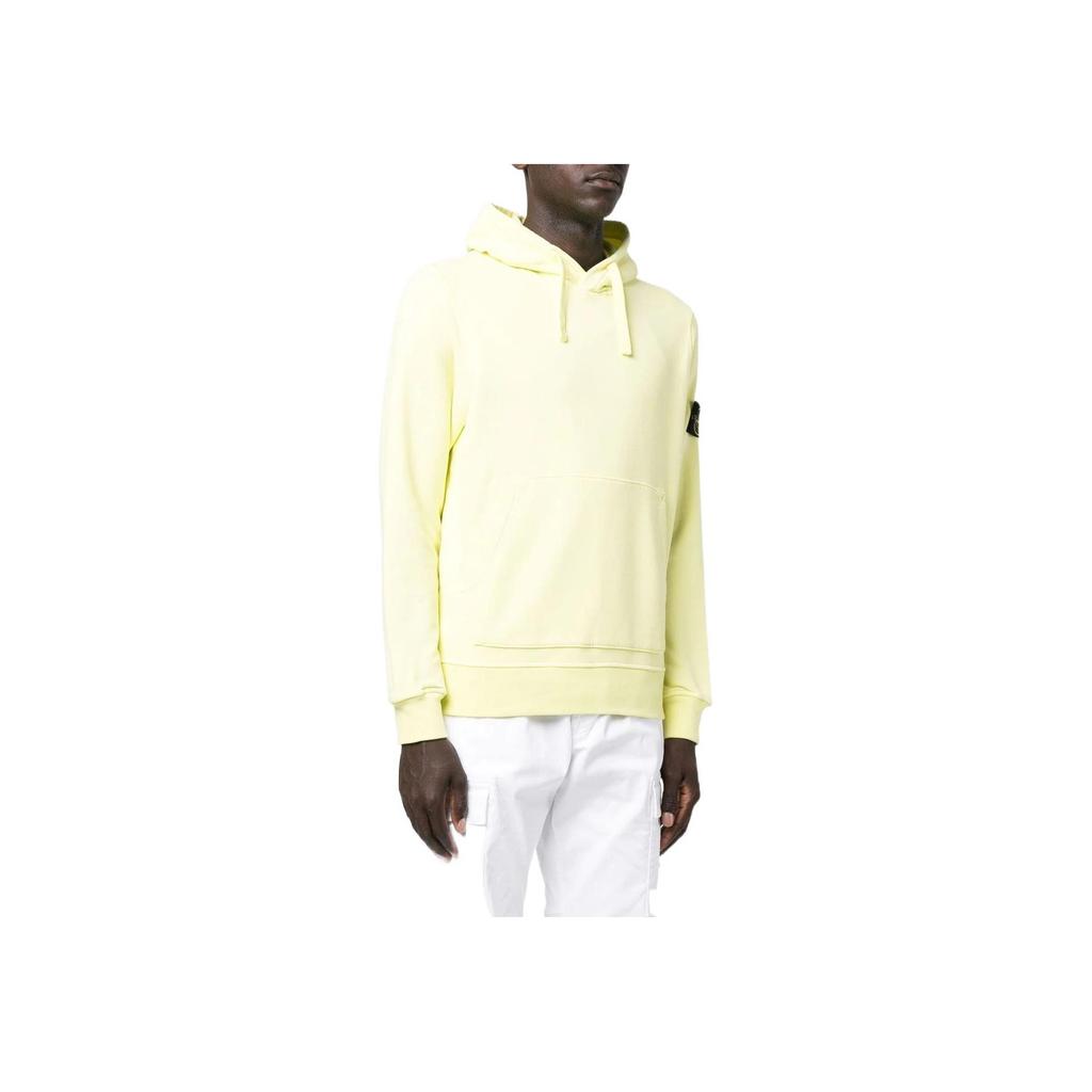 STONE ISLAND Fw22 Unifarbener Pullover mit Kängurutasche und Logo Sweatshirt Herren Sweatshirt Zitronengelb 771564120-V0031