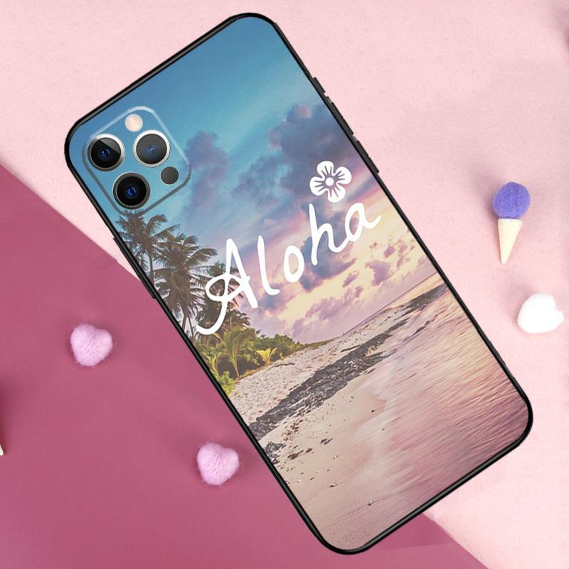 Aloha Beach Life Hawaii Phone Case For iPhone 17 Pro Max 11 14 15 16 Pro Max Plus 12 13 Mini 16e 17 Air Back Cover