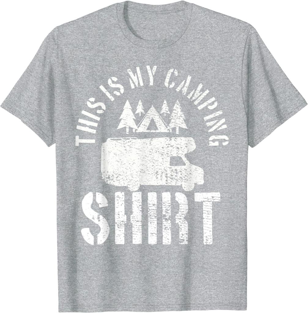 Camping Trailer Camper Van Mobile Home Caravan Motorhome Tshirt This Is My Camping Shirt Cotton Four Seasons Tees