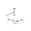 Ring - LUXENTER - Alphabet - Letter I - Adjustable Size - Rhodium Plated - White Zirconia