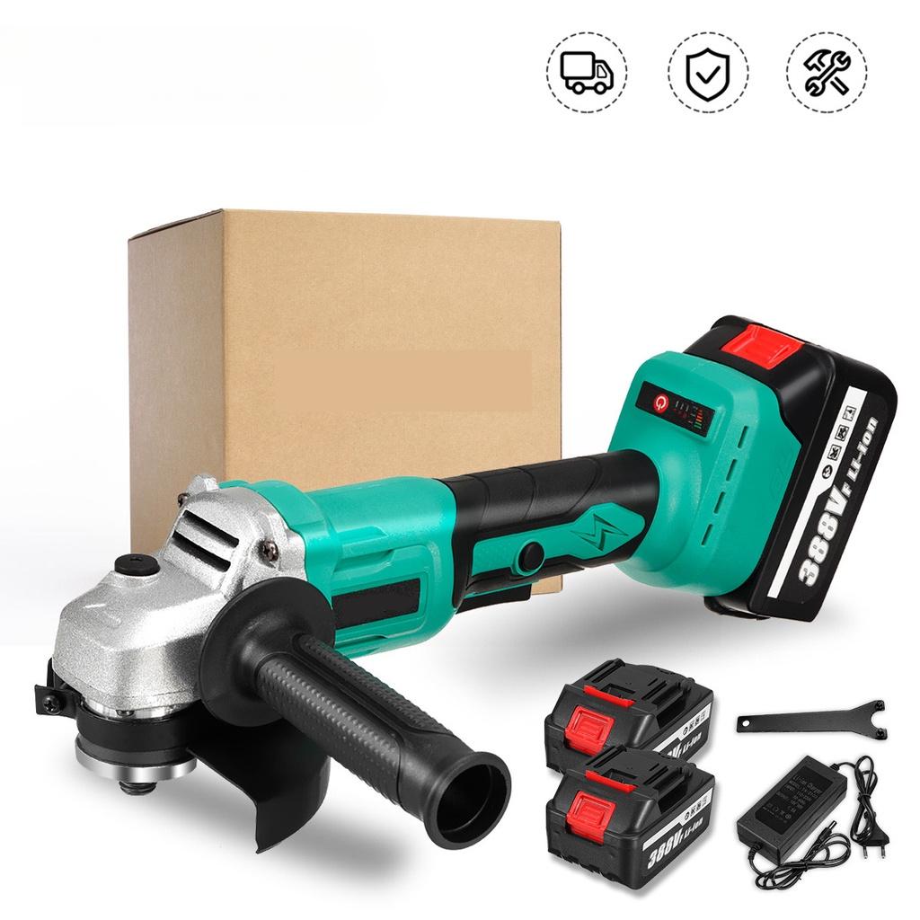 1000W 388VF Cordless Impact Angle Grinder DIY Power Tool 125mm Electric Polisher Cutting Grinding Machine