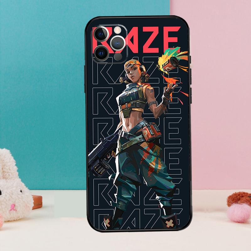 

Raze Valorant Phone Case For iPhone 13 11 12 14 15 16 Pro Max Mini XR XS X Plus Back Cover Fundas iPhone 15