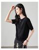 Hollow out short sleeved knitted sweater for women in 2026 spring fashion, versatile and slimming casual top