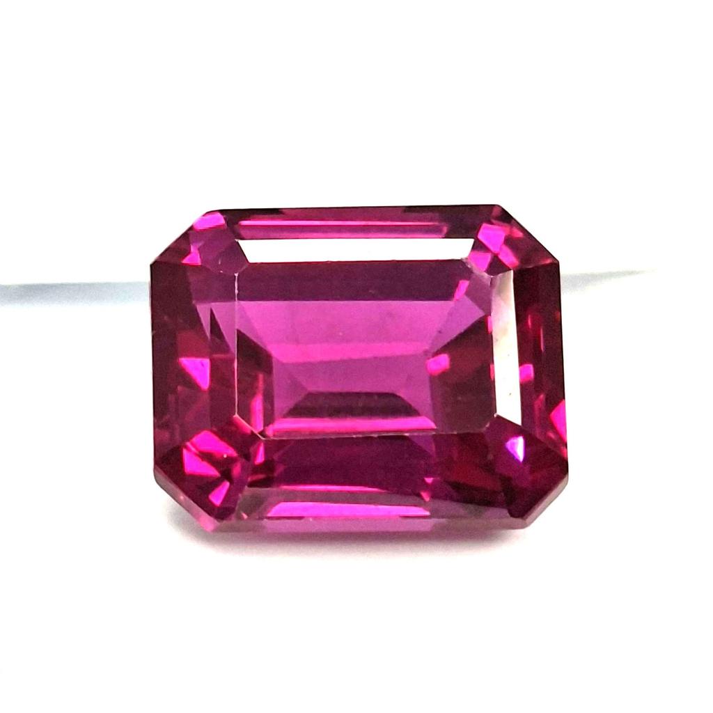 Certified Natural Dark Pink Ruby Emerald Cut 11-13 Ct Beautiful Loose Gemstone