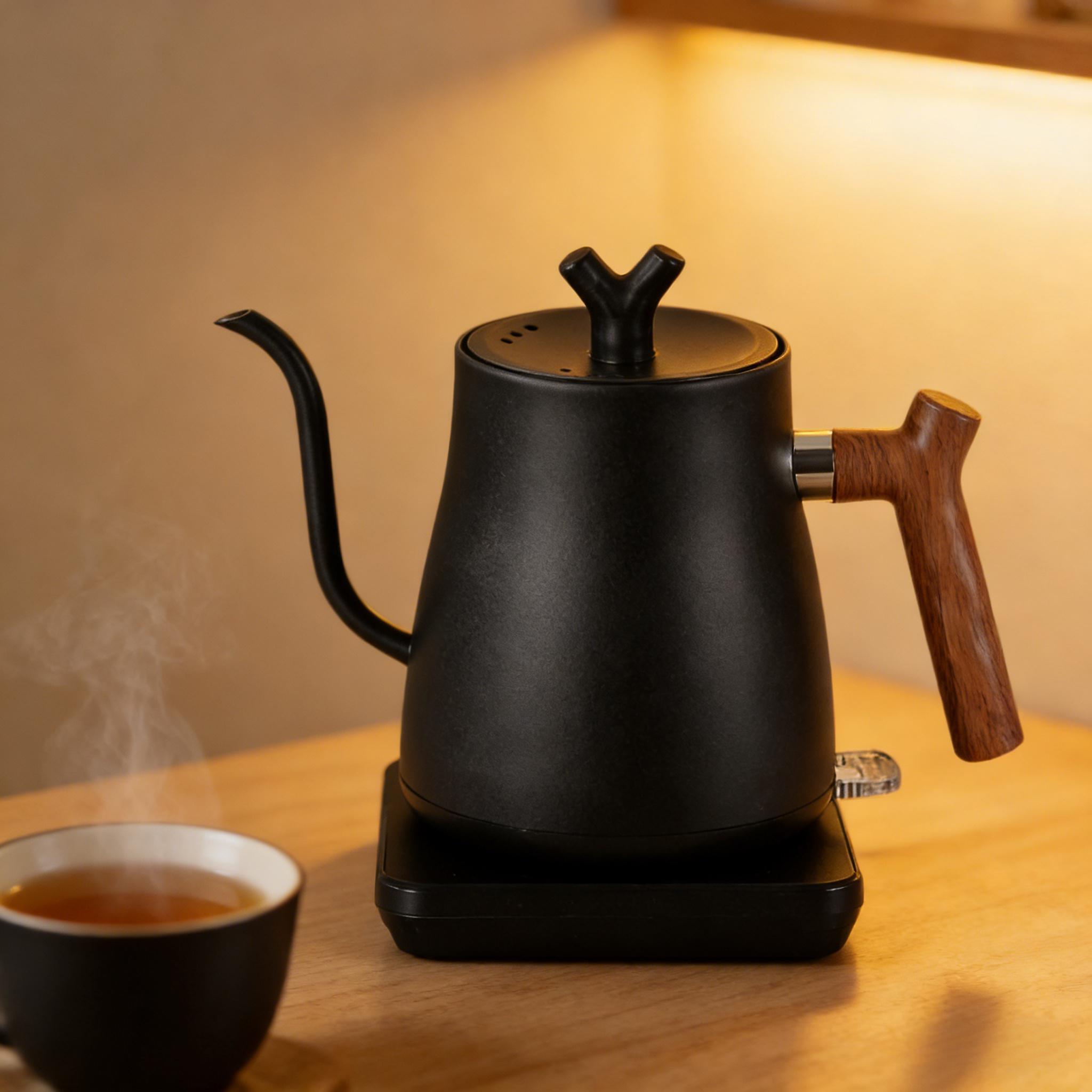 1000W Fast Electric Kettle, 1L Capacity, 304 Stainless Steel, One-Touch Boil & Dry Burn Protection US