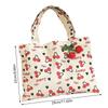 Cute Red Cherry Print Tote Canvas Bag Large Capacity Travel Portable Sundries Storage Bag Girl Sweet Commuter Shoulder Bag Gifts