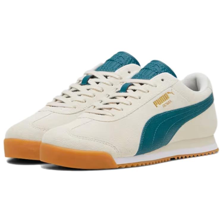 Puma Roma Suede Alpine Snow Cold Green Unisex Sneakers Cream Gum 398635-02