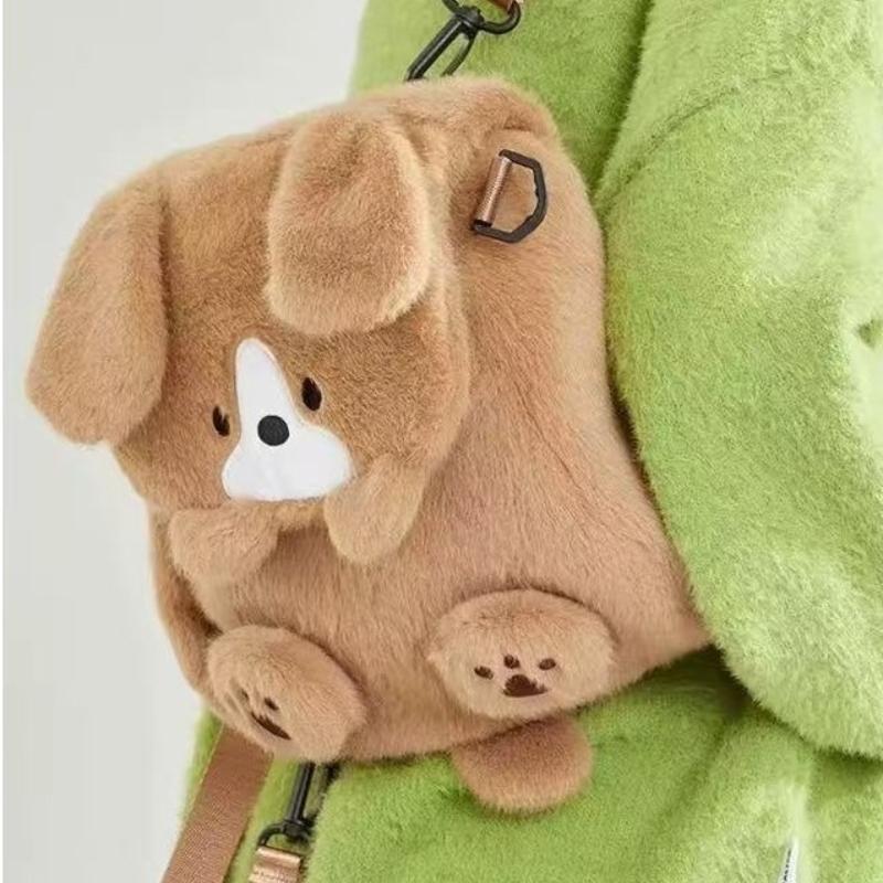 Kawaii Hund Plüsch Rucksack Große Kapazität Welpen Tasche Cartoon Anime Plüsch Handtasche Niedliche Tiere Schüler Schultasche Geburtstagsgeschenk