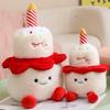 Two Layers Cake Plush Pillow Stuffed Kawaii Sweet Smiling Face Cushion Human Figured With Legs Decoration Party Prop Gift