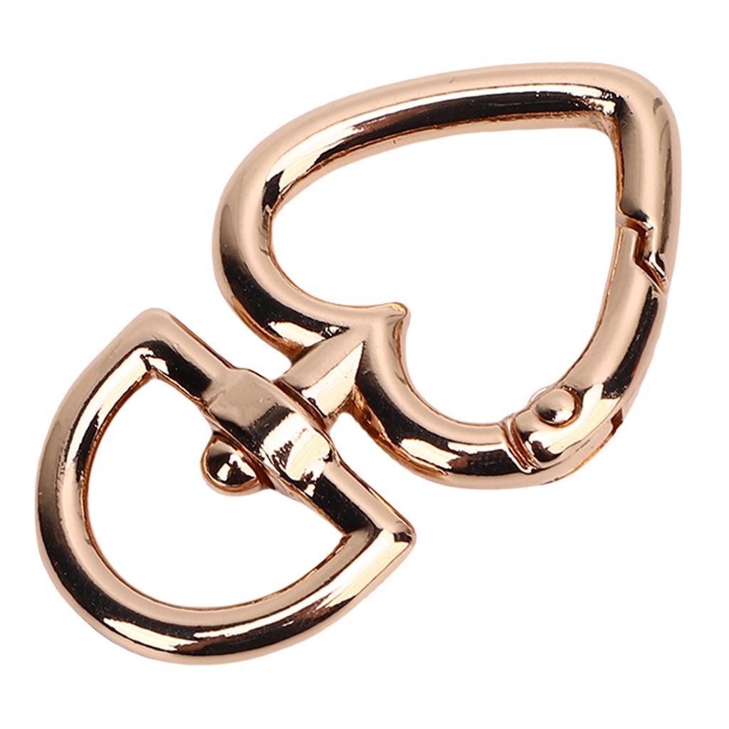 12PCS Heart Shape Swivel Buckles Zinc Alloy 360° Rotation Multifunctional Trigger Spring Keyring Buckle for Handbag Gold