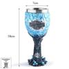 Wine Glass Gothic Style Creative Stainless Steel Blue Resin Goblet Bar Water Glass