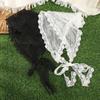 AWAYTR Summer White Woven Floral Lace Hair Scarf Wraps Women Retro Triangle Headscarf Hat Travel Photo Headband Hair Accessories