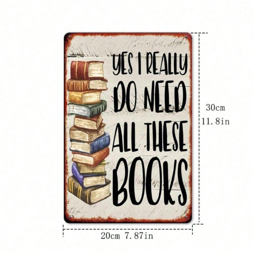 Metal Poster Wall Art Book Lover Vintage Gift for Bookstore