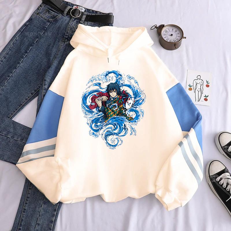2025 Hot Anime Demon Slayer Graphic Hoodies Tomioka Giyuu Manga Hoodie Long Sleeves Fleece Loose Sweatshirt Men Women Clothing