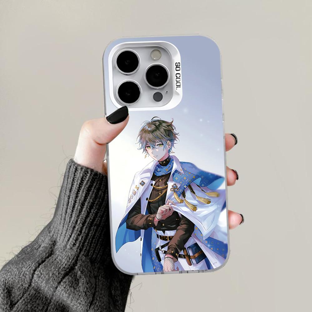 Ike Eveland N-NIJISANJIS Phone Case For iPhone 16,15,14,13,12,11,Pro,Max,Plus,Mini,XS,SE Anti Fall Gray White Matte Hard Bumper