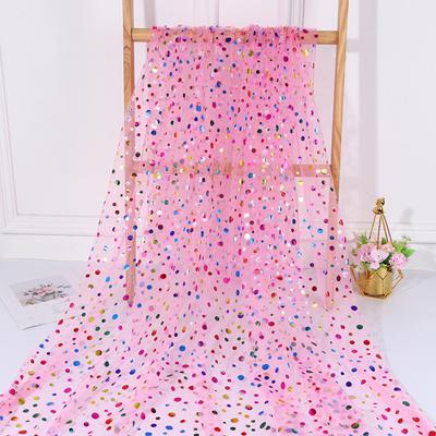 150CM Mantel de Tul de Puntos de Colores Camino de Mesa Francés Transparente Malla de Puntos Redondos