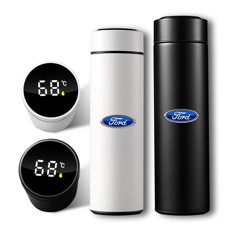Intelligente Auto-Thermosflasche mit Temperaturanzeige Kaffeetasse für Ford Focus Mk2 Party Mk3 Ranger Mondeo Mk4 Fiest
