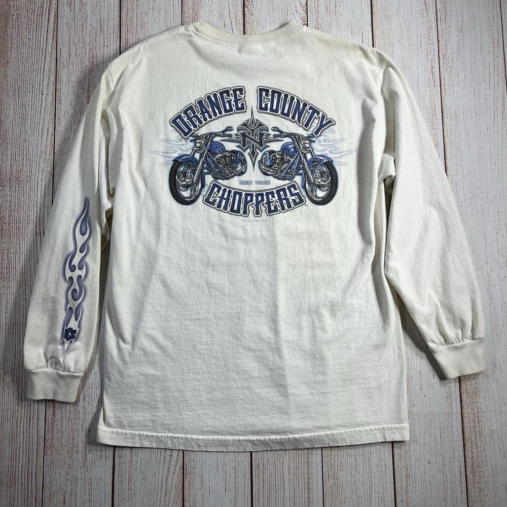 Винтажная мужская футболка Orange County Choppers New York 2003 года, размер L, белые пятна, унисекс M