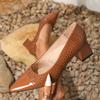 Pointied Toe Chunky Heels Pumps for Women Soft Bottom Lightweight Slip on Work Shoes Woman Comfort High Heels Shoes Plus Size 45
