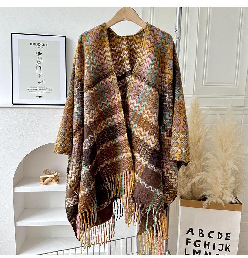 Sichuan Tibetischer Ethno-Schal Umhang: Damen High-End Warme Oberbekleidung