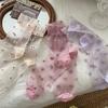 Flower Embroidery Women's Socks Summer Ultra-thin Transparent Crystal Silk Socks Women Japanese Breathable Medium Tube Socks Sox