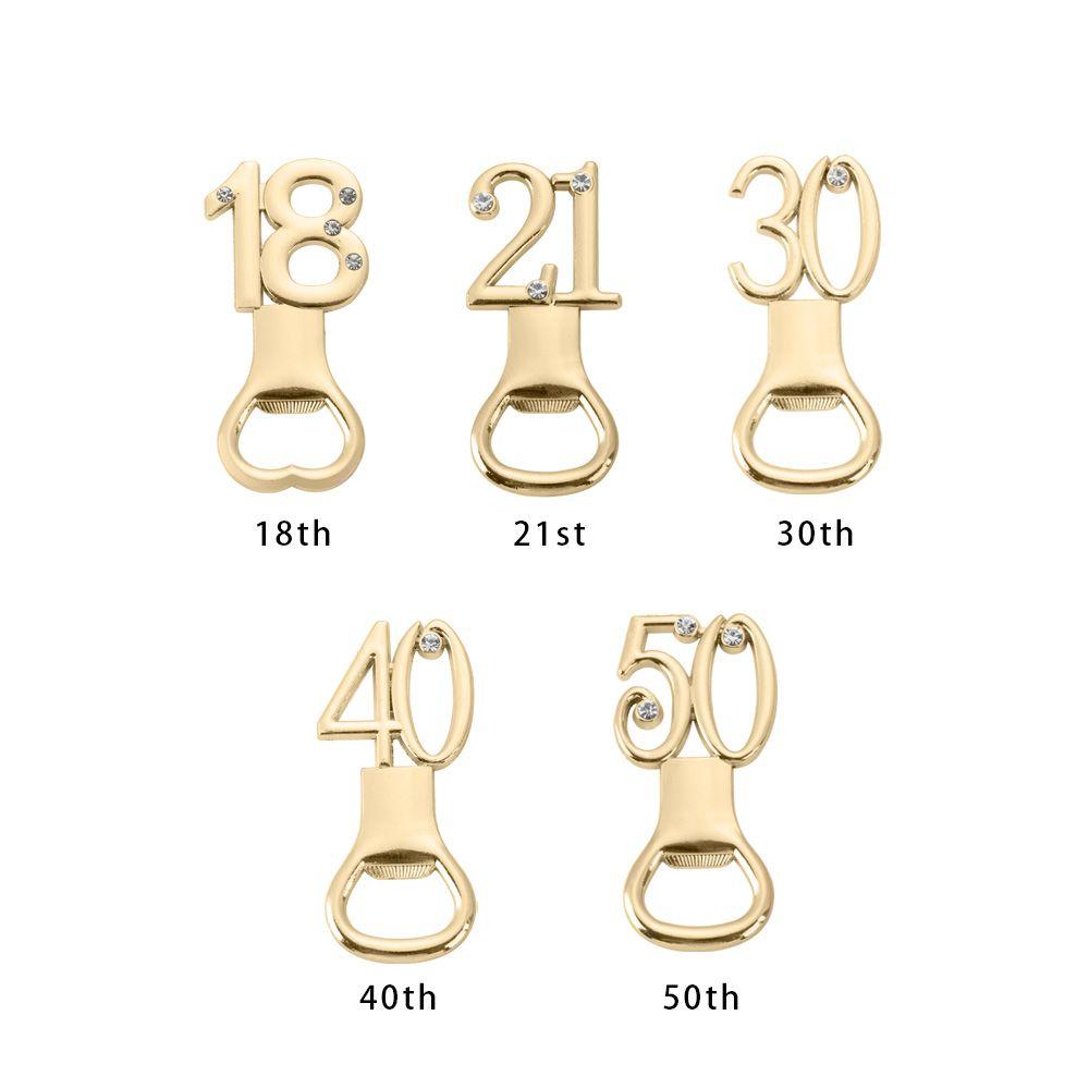 18 21 30 40 50 Shape Rhinestone Bottle Openers Number Shape Beer Opener Age Birthday Anniversary Souvenir Guest Return Gifts
