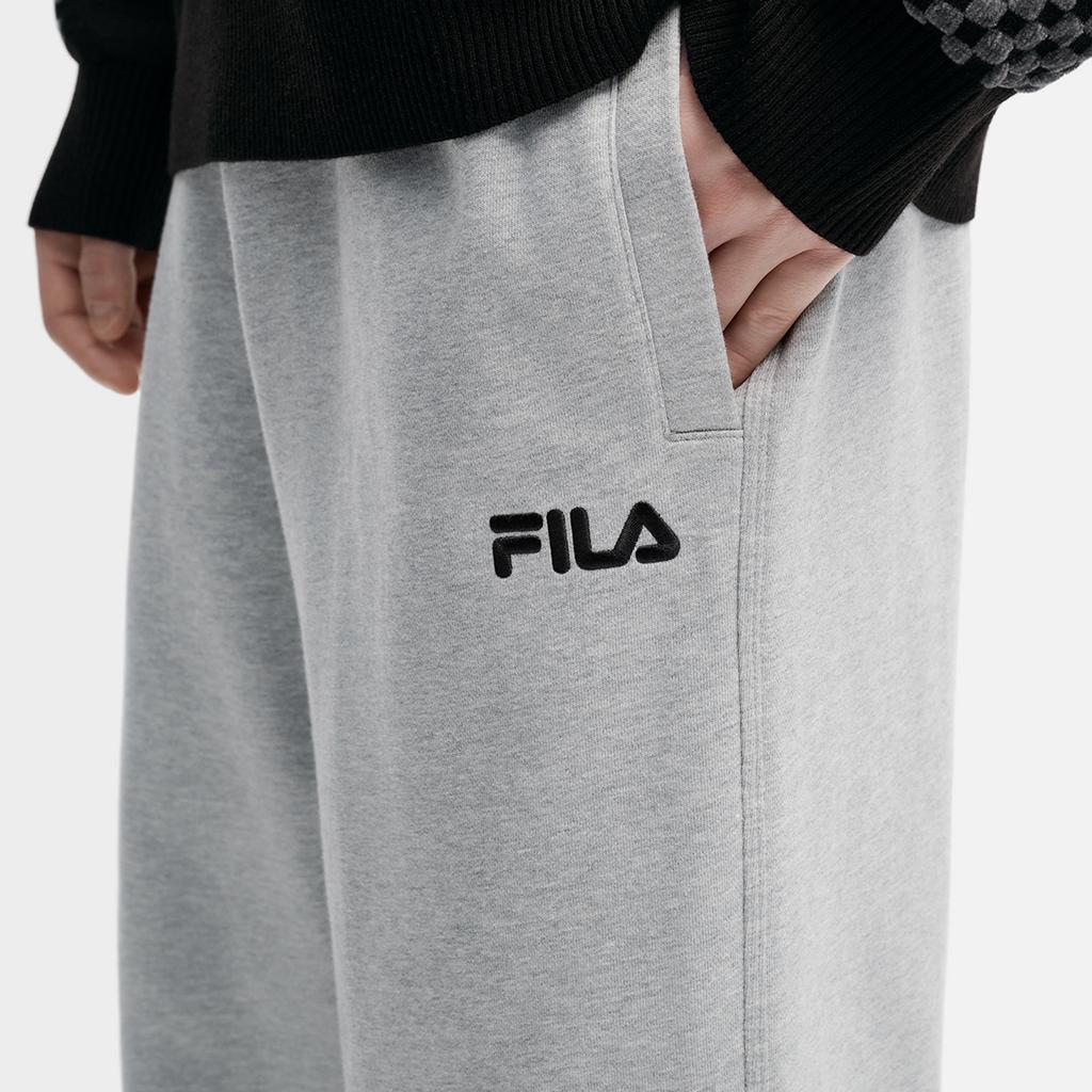 Fila Original Classic Minimalist Retro Casual Trendy Versatile Comfortable Knitted Sports Pants Men Pants Smoke-Flower-Gray F51M619601FMG