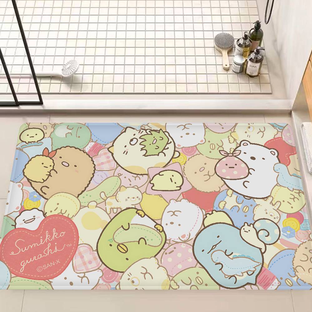 Kawaii Sumikko Gurashi Anime Floor Mat INS Style Soft Bedroom Floor House Laundry Room Mat Anti-skid Household Carpets