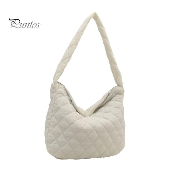 

Сумка через плечо Cloud Lattice на молнии, однотонная, стеганая, повседневная сумка-тоут для улицы, путешествий, офиса, вечеринки белый