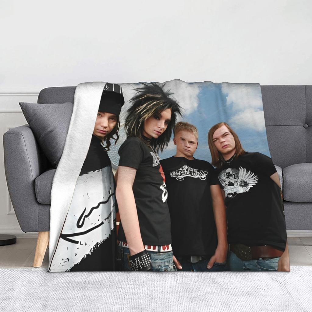 Tokio Hotel Band Decken Flanell Frühling Herbst Atmungsaktiv Super Weich Überwurfdecke für Bett Auto Bettwäsche Überwürfe