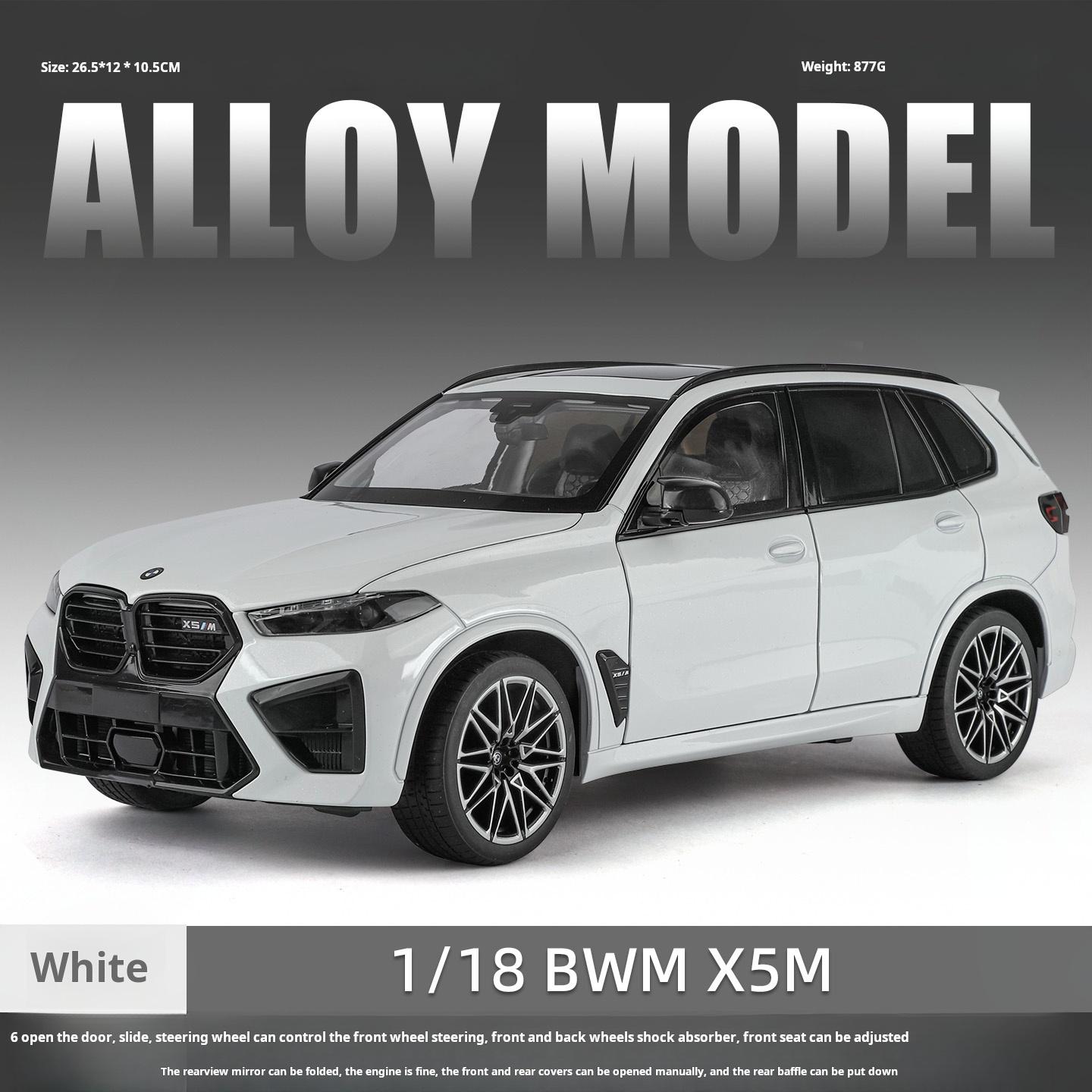 

1:18 scale BMW X5M oversized SUV off-road vehicle Officially authorized Exquisite simulation Boys Toy Gift Fashion collectibles белый
