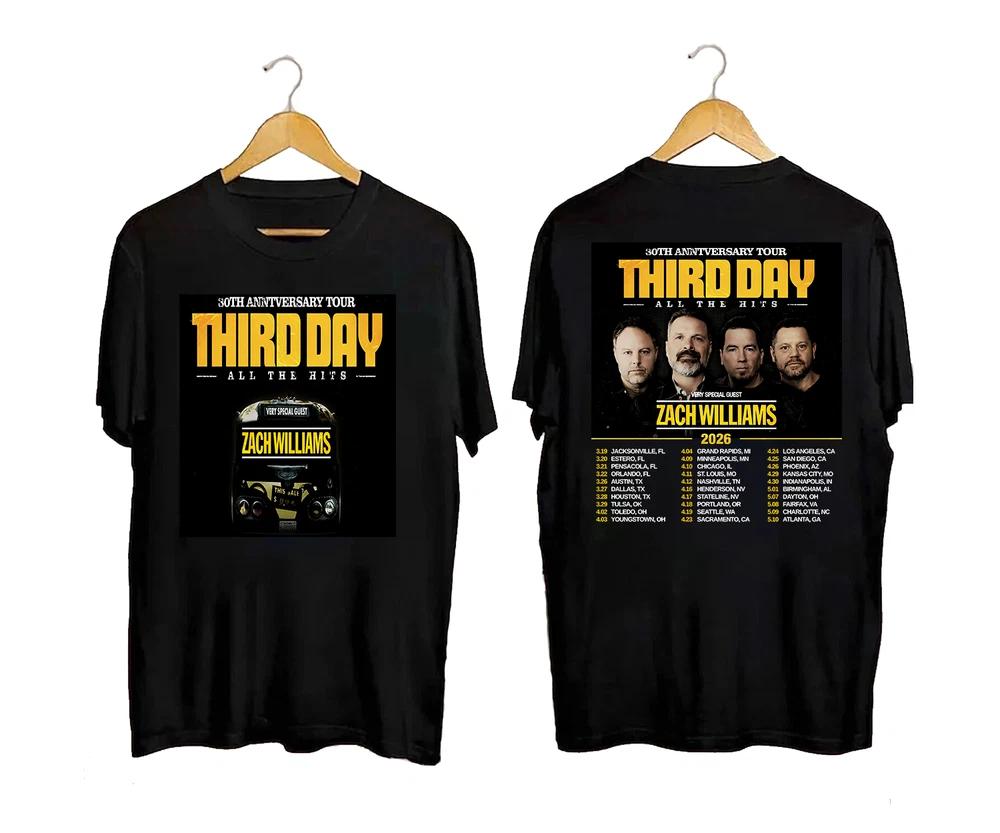 Third Day 30th Anniversary Tour 2026 Tshirt Concert Graphic Tee S
