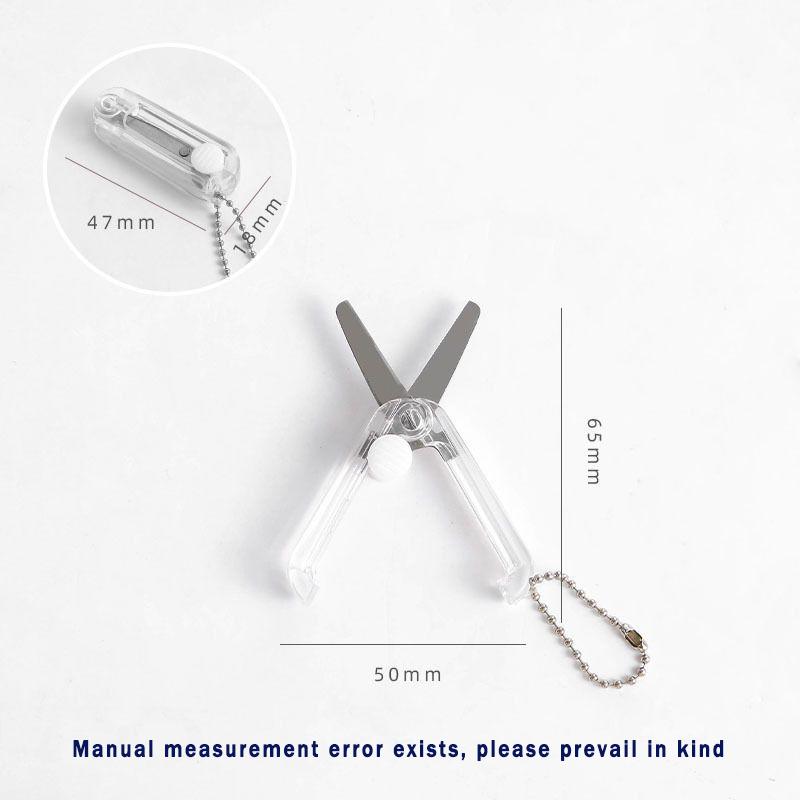 1pcs Transparent Mini Scissors, Retractable Folding Portable Scissors, Student Hand-made Paper Scissors