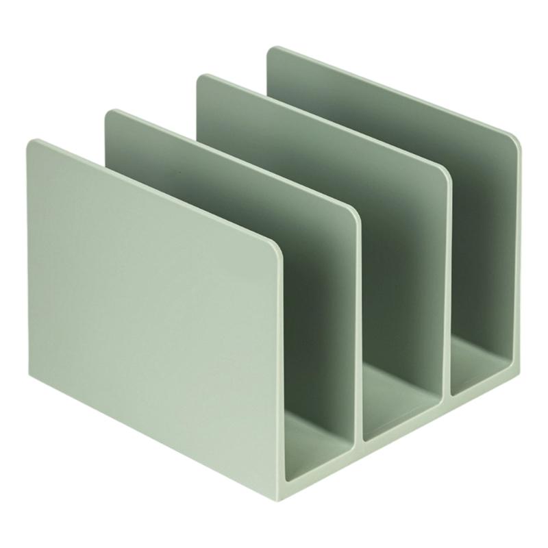 Desk Bookend ABS Book End 3 Section Book Organiser Book Divider Magazine Stand Space Saving Shelf Bookend 162x162x122mm зелёный