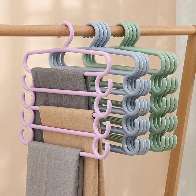 Clothes Hangers Trousers Pants Hangers Towel Scarfs Racks Pants Holders 5 Layers