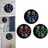Multifunctional Wall Clock Round Remote Control Time Week Date Temperature Humidity Display for Home Dining Room