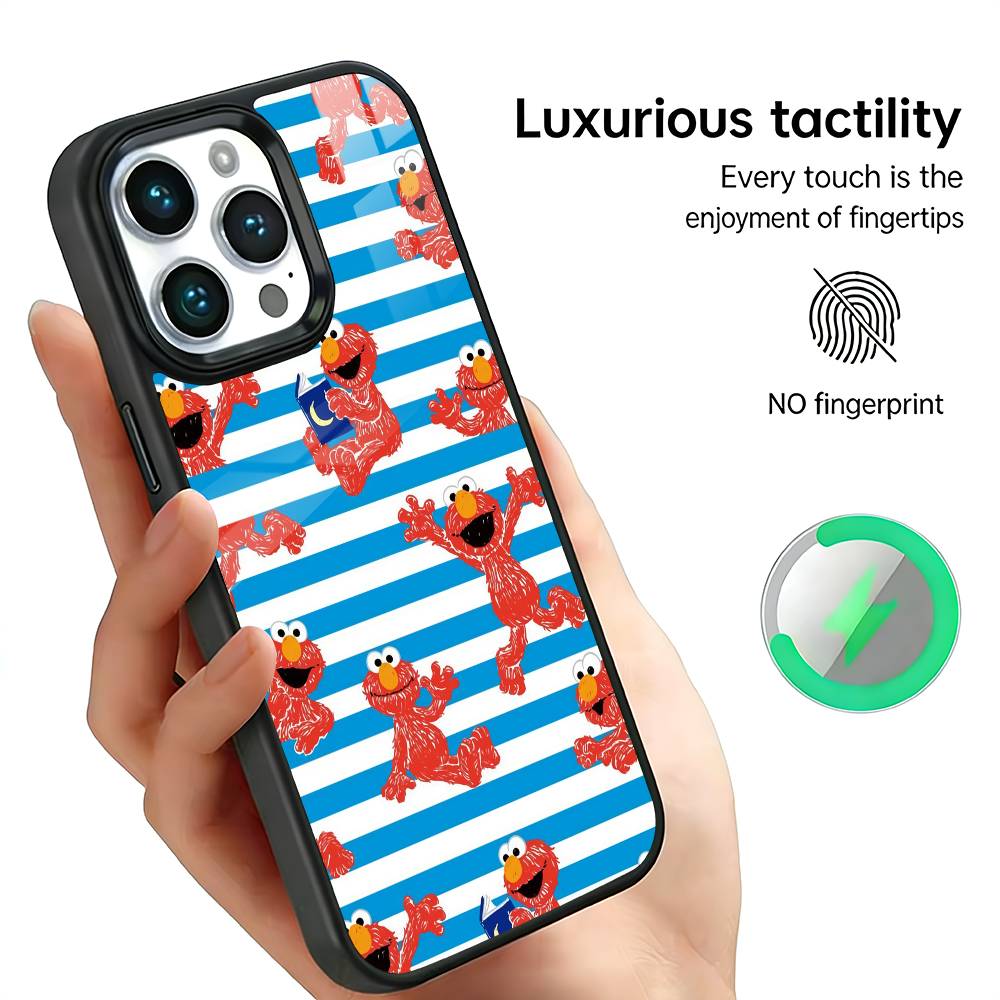 E-ElmoS Red Phone Case For IPhone17 16 15 14 13 12 11 Plus Pro Max Plus Wireless Charger Cover Funda iPhone16PROMAX