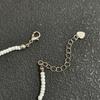 Bohemian White Rice Bead Anklet with Heart & Mother-of-Pearl Pendant