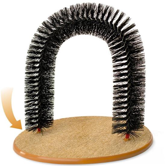 2-in-1 Cat Arch Self Groomer Cat Face Back Scratcher for Deshedding Self Grooming Massage Brush with Scratching Pad for Indoor Cats