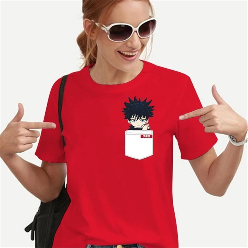 Maglietta Divertente per Donne Adolescenti T-shirt Abbigliamento Vintage Streetwear Uomo Tasca Intelligenza Fumetto Quotidiano Stile Harajuku Moda