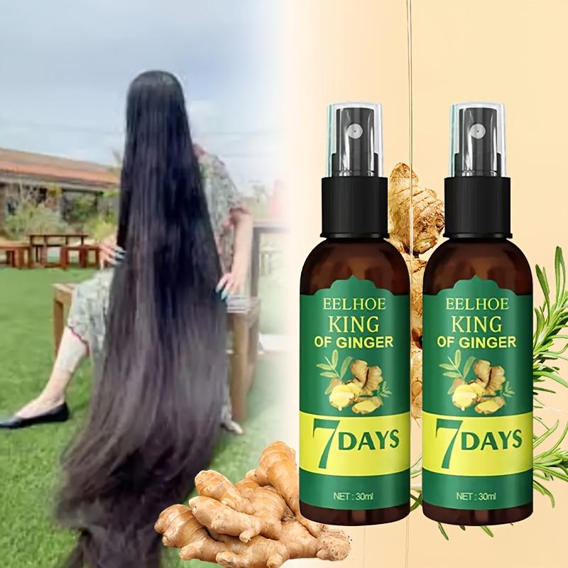 Huile capillaire au gingembre et sérum à la biotine, massage nourrissant du cuir chevelu au gingembre pendant 7 jours pour tous types de cheveux, soin hydratant, spray capillaire au gingembre