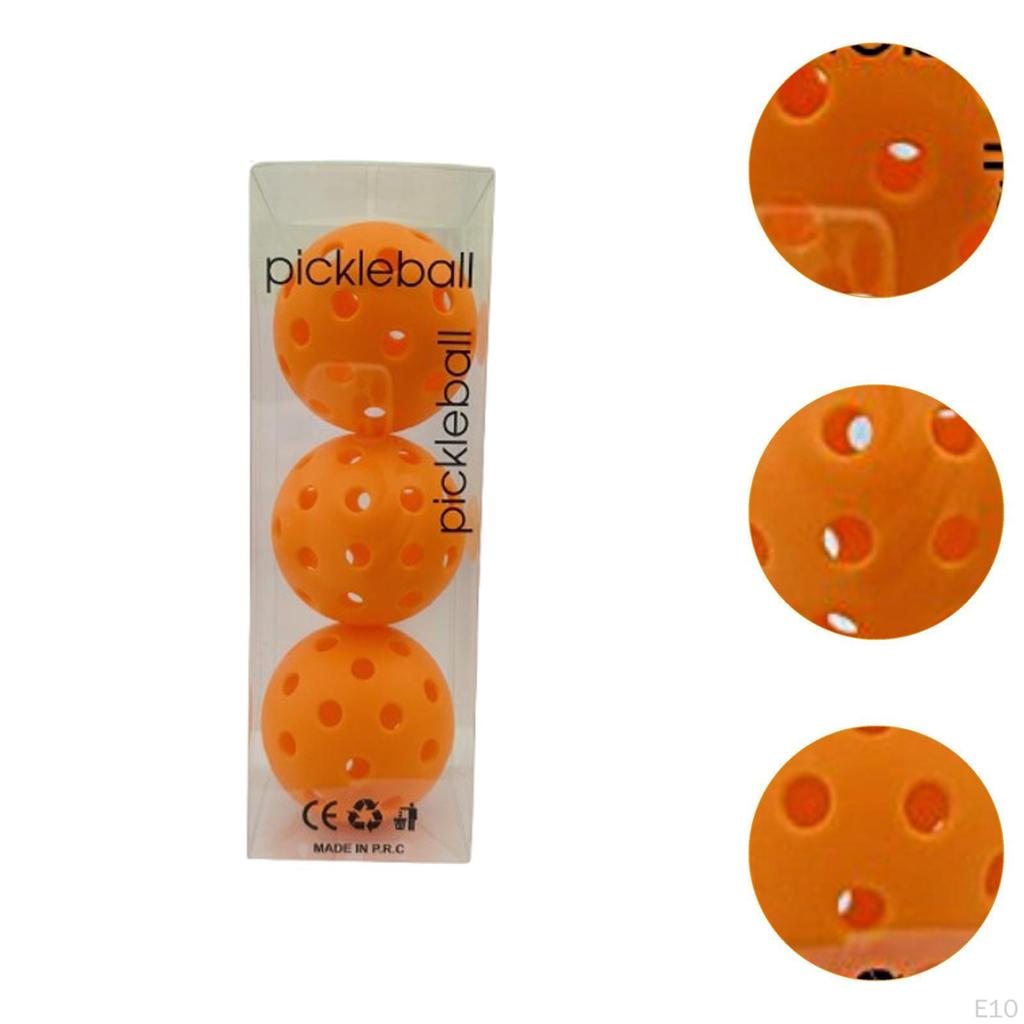 3x Pickleball Balls Pickle Practice Competition Tournament Pickleballs Yellow