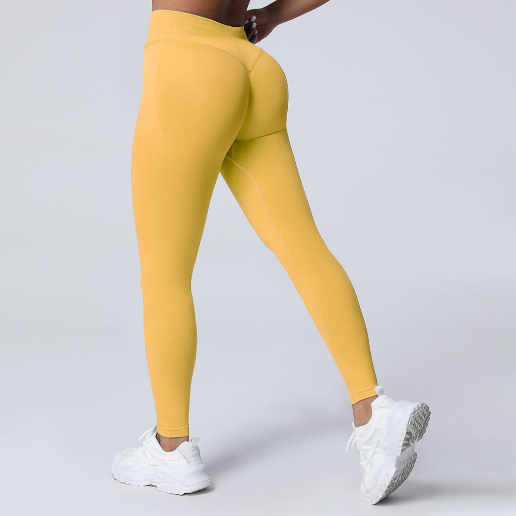 Seamless Matte High Waist Workout Leggings With Peach Lift For Yoga And Running