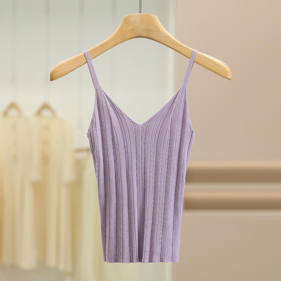 

Sancai Women s Slim Knit Vest 25 Autumn - Trendy Hot Girl Style Extra Large фиолетовый