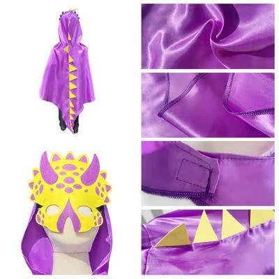 Fancy Mask Dragon Cloak Golves Cosplay Costumes Halloween Kids Costume Hooded Cape Dinosaur Costume Boys Girls