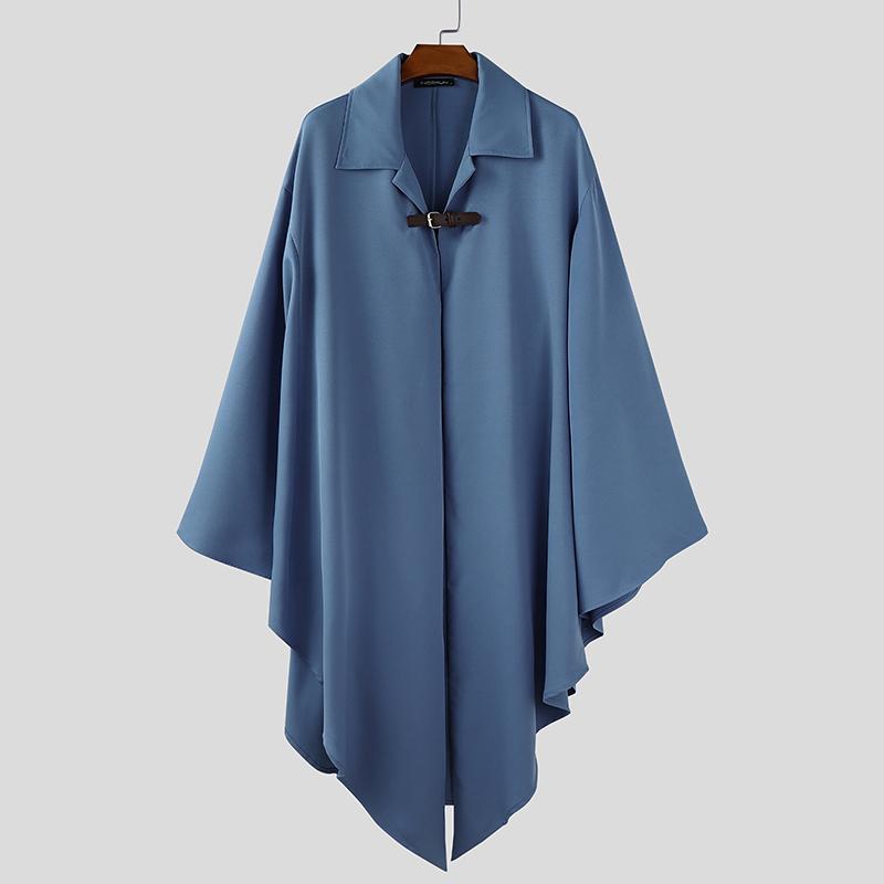 

INCERUN Мужской повседневный свободный плащ неправильной формы, просторные длинные плащи-накидки, ветровка 4XL