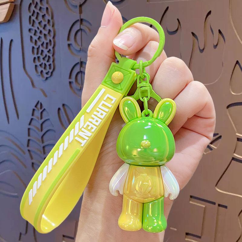 Cartoon Dopamine Lightning Rabbit Keychain Pendant Cute Couple Schoolbag Key Chain Small Pendant Small Gift