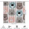 Cute Bear Pattern Shower Curtain Waterproof Bathroom Decor Home Decor