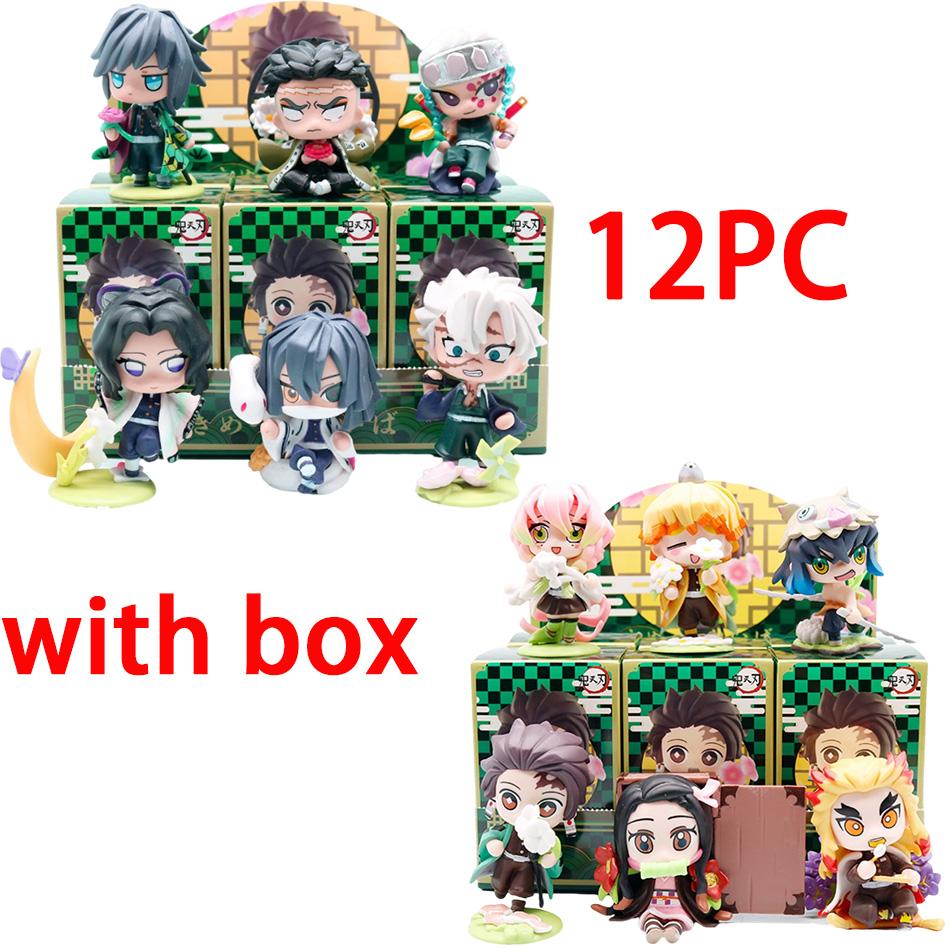 Anime Demon Slayer Tanjiro Kamado And Nezuko Blind Box PVC Figure Creative Cartoon Model Statue Christmas Birthday Surprise Gift