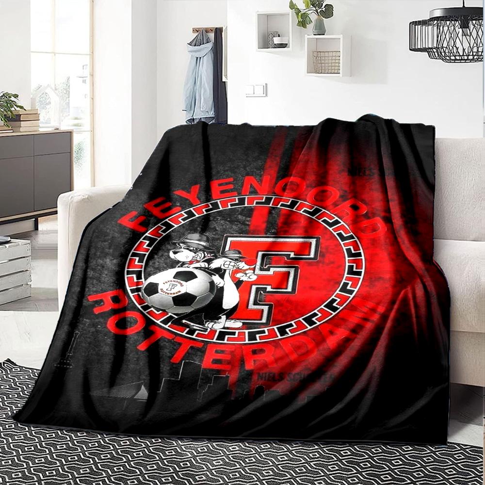 Feyenoord Print Flanelldecke Hohe Qualität Warm Bequem Decke für Alle Jahreszeiten Perfekt für Geschenke Heimdekoration